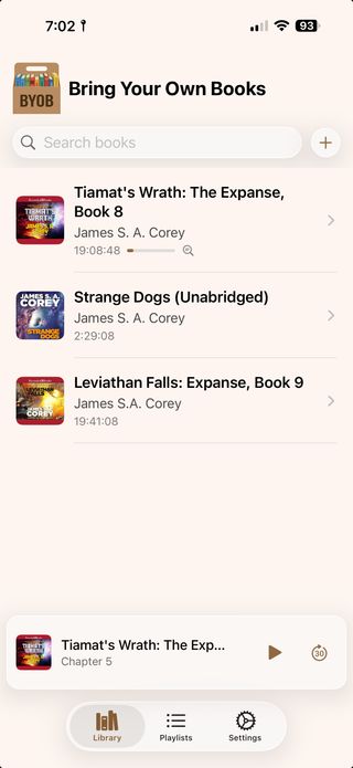 Screenshot of BYOB - Bring Your Own Books